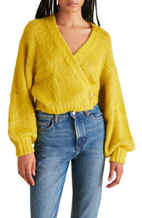 STEVE MADDEN Kyan Cardigan in lime green - women's cardigan