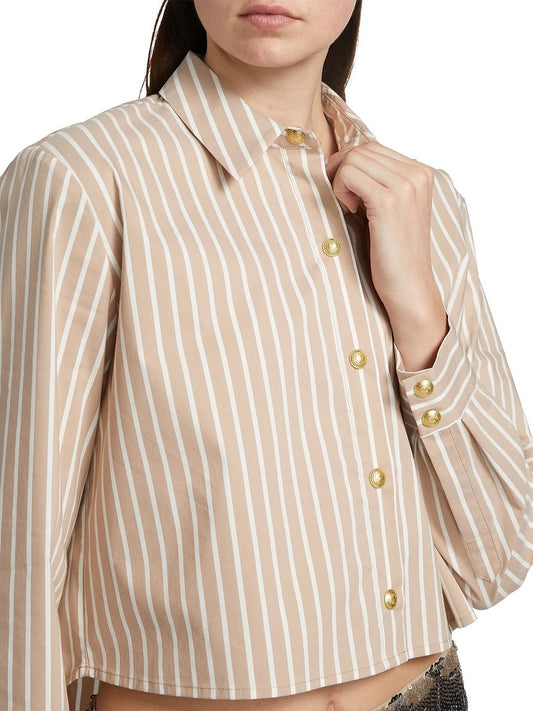 L'Agence - Cosette Crop Hi-Low Shirt