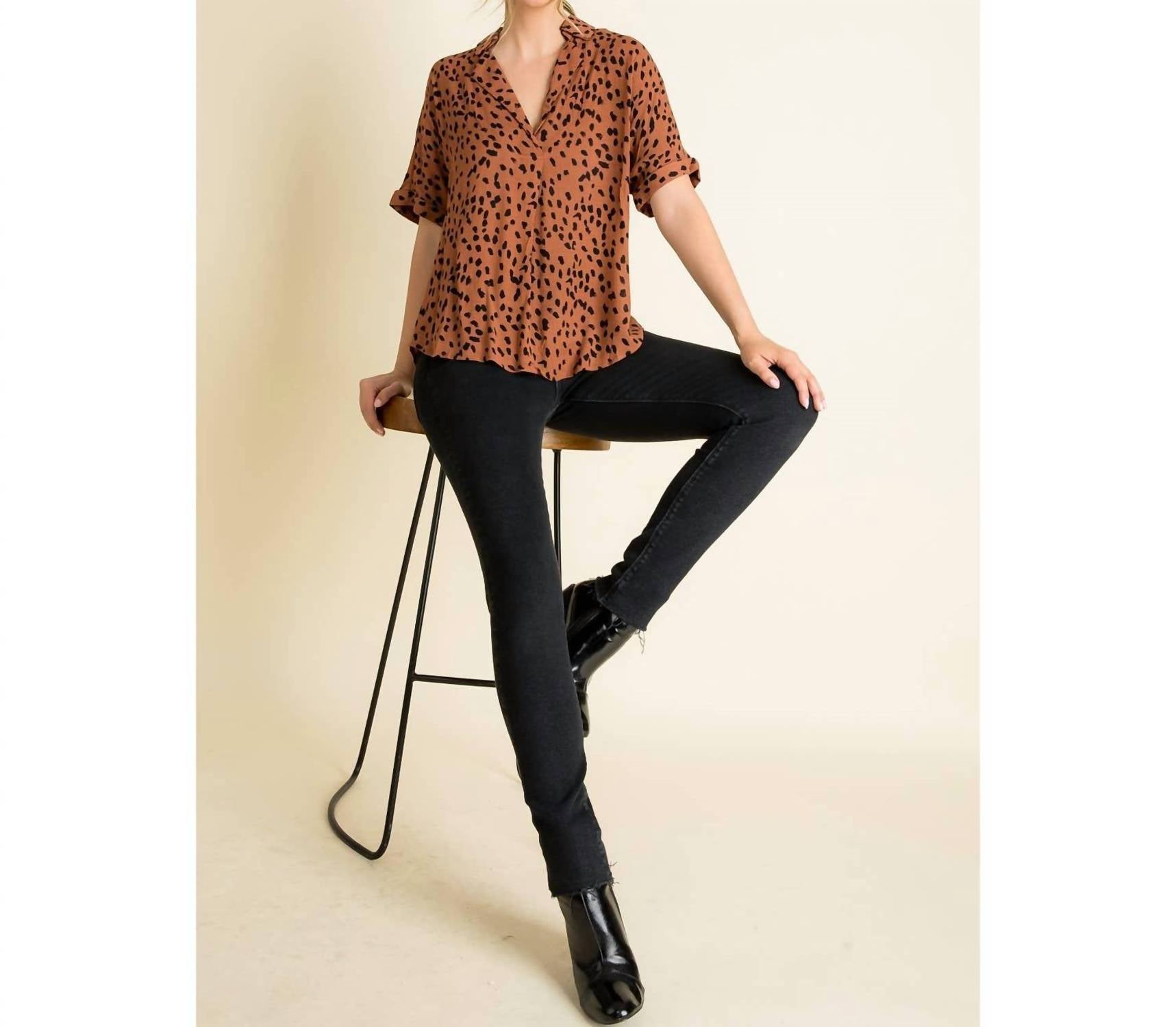 Thml - Collared Print Blouse