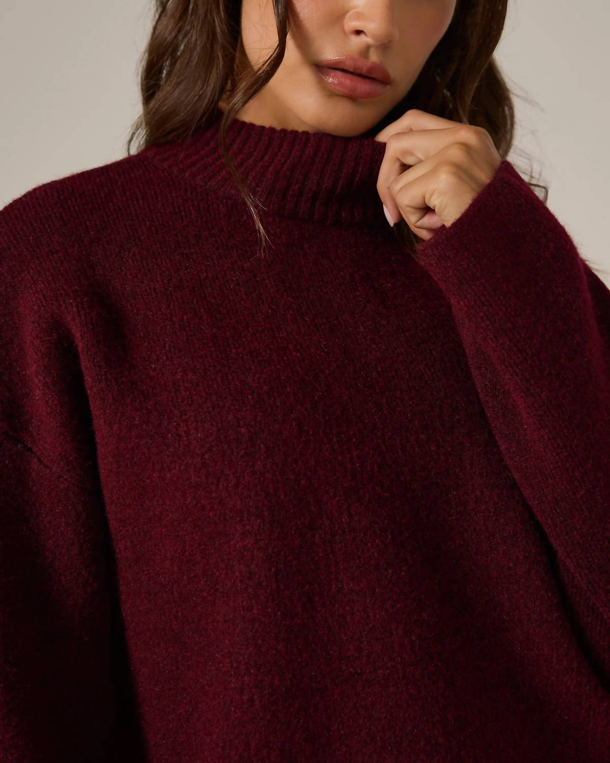 7Diamonds Wren Knitted Sweater in burgundy - women's sweater - view 5