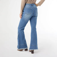 Coco + Carmen - Bambu Soft Flare Jeans with Crossover Fringe