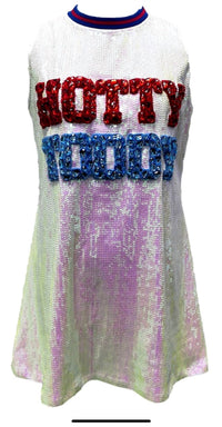 QUEEN OF SPARKLES Full Sequin Hotty Toddy Tank Dress in white - women's dress - view 6