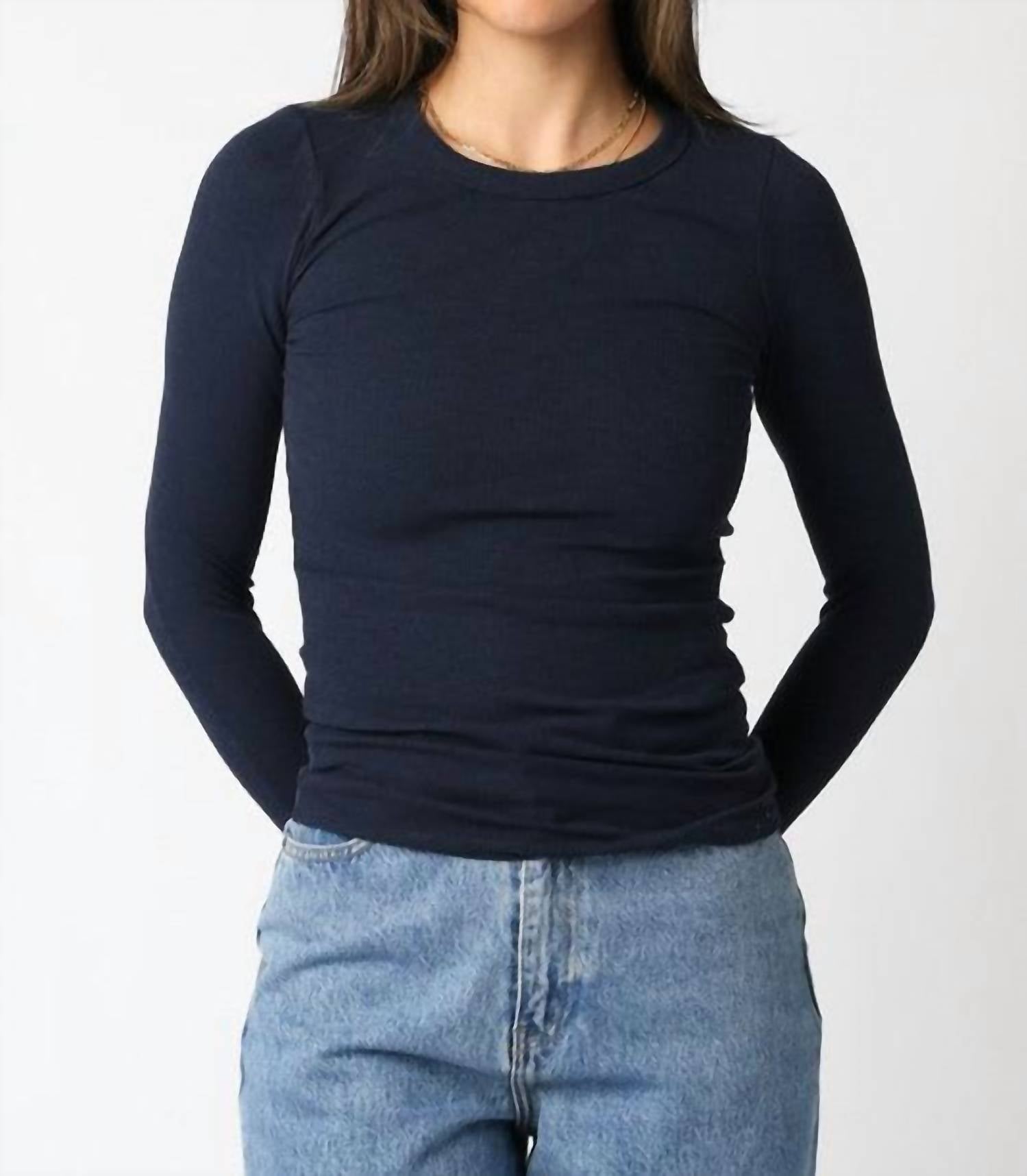 Olivaceous - Cassie Long Sleeve Ribbed Top