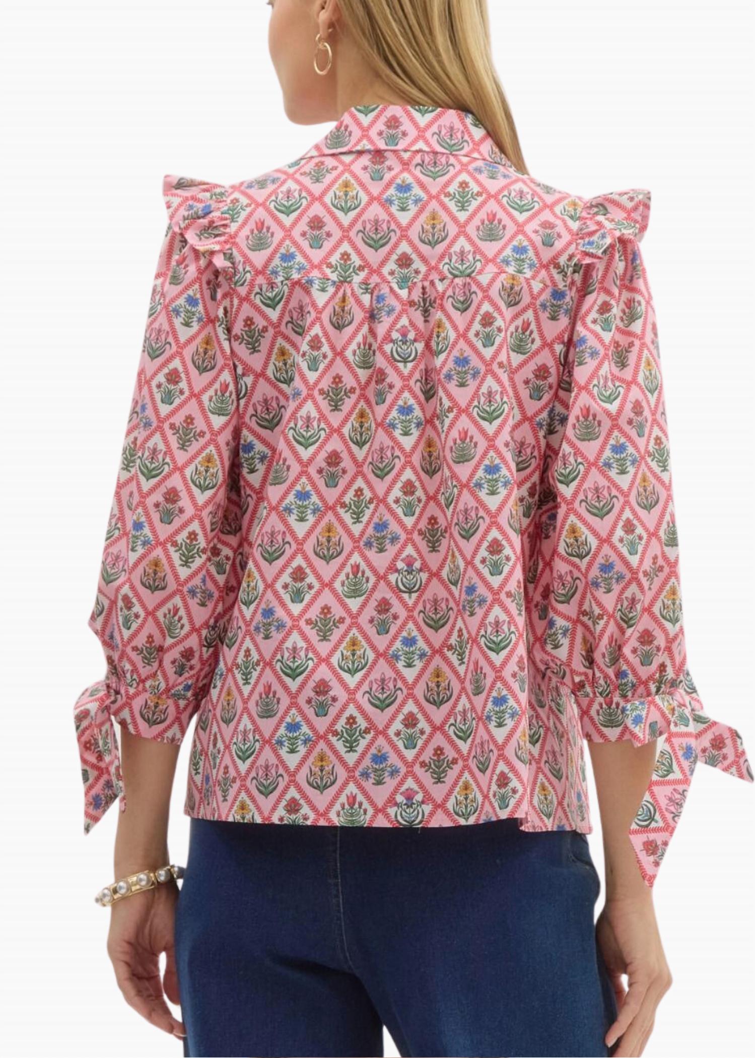 entro Maeve Top in pink - women's blouse - alternate view