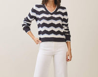 Able - Zigzag V-Neck Sweater
