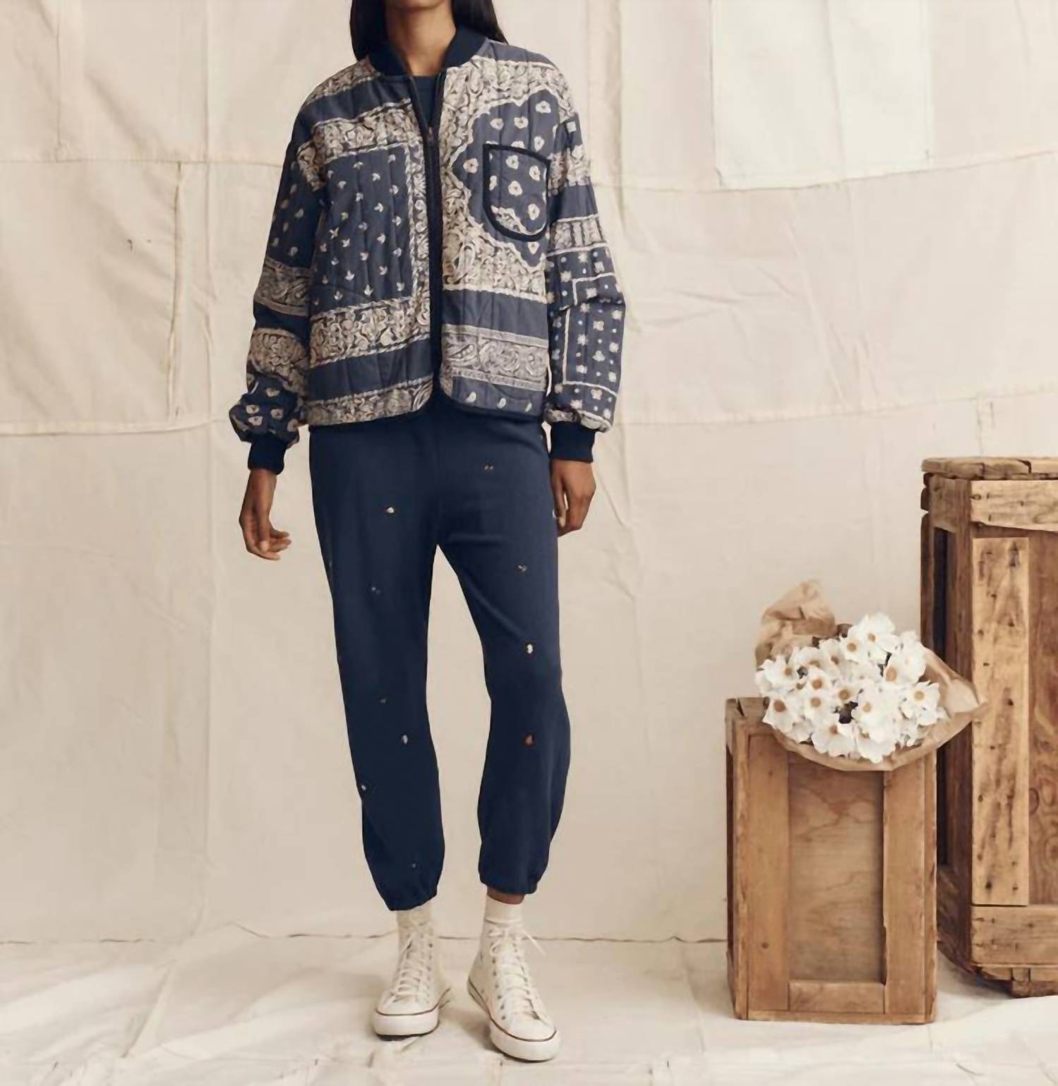 The Great. - Quilted Bomber Jacket