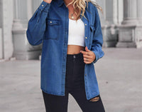 Sweetkama - Classic Denim Lapel Button-down Shirt