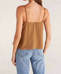 Z Supply Women's Annie Tank Top in otter - women's tank top - detail view