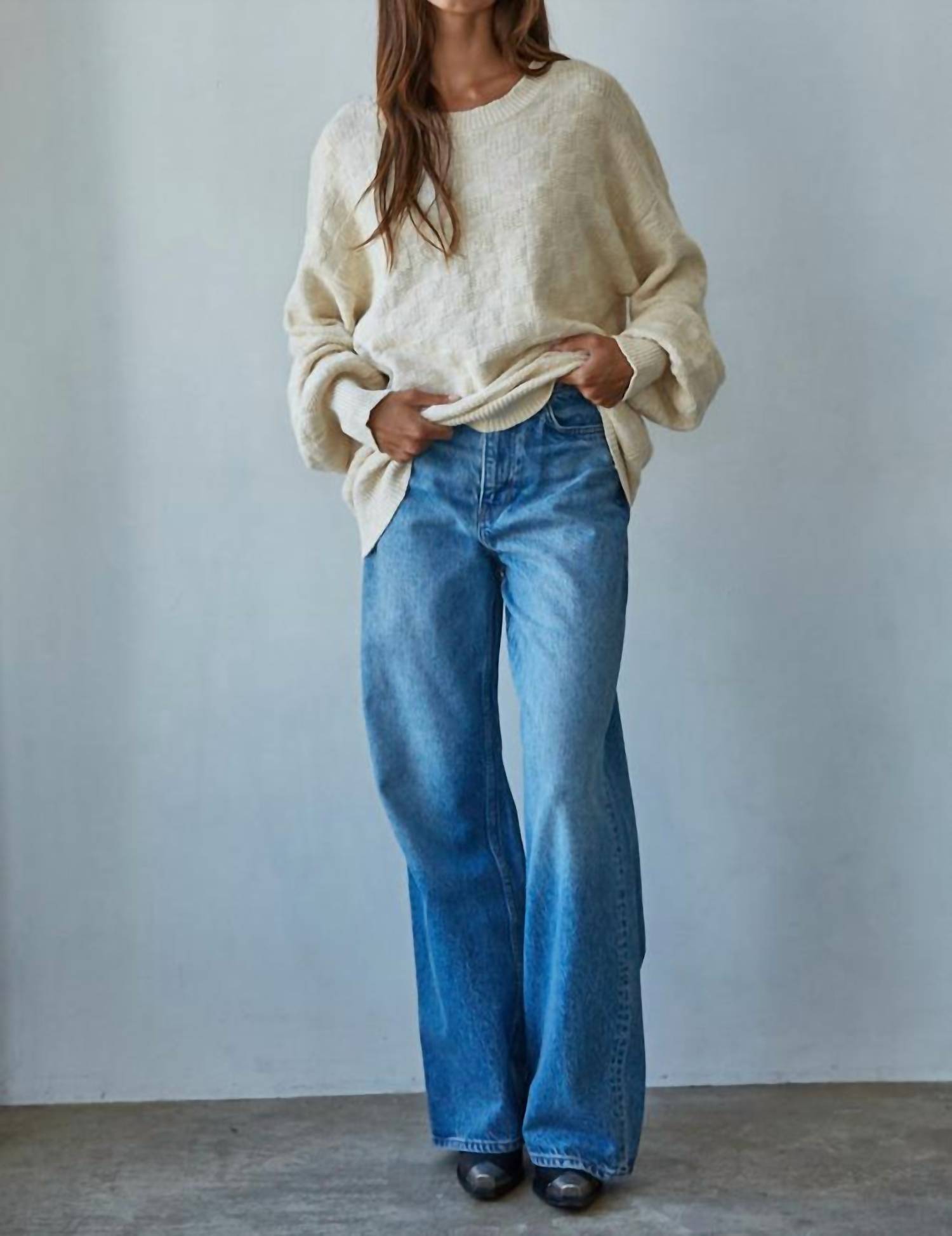 By Together - Iona Checkered Knit Pullover