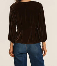 Velvet By Graham & Spencer - Elida Bow Velvet Top