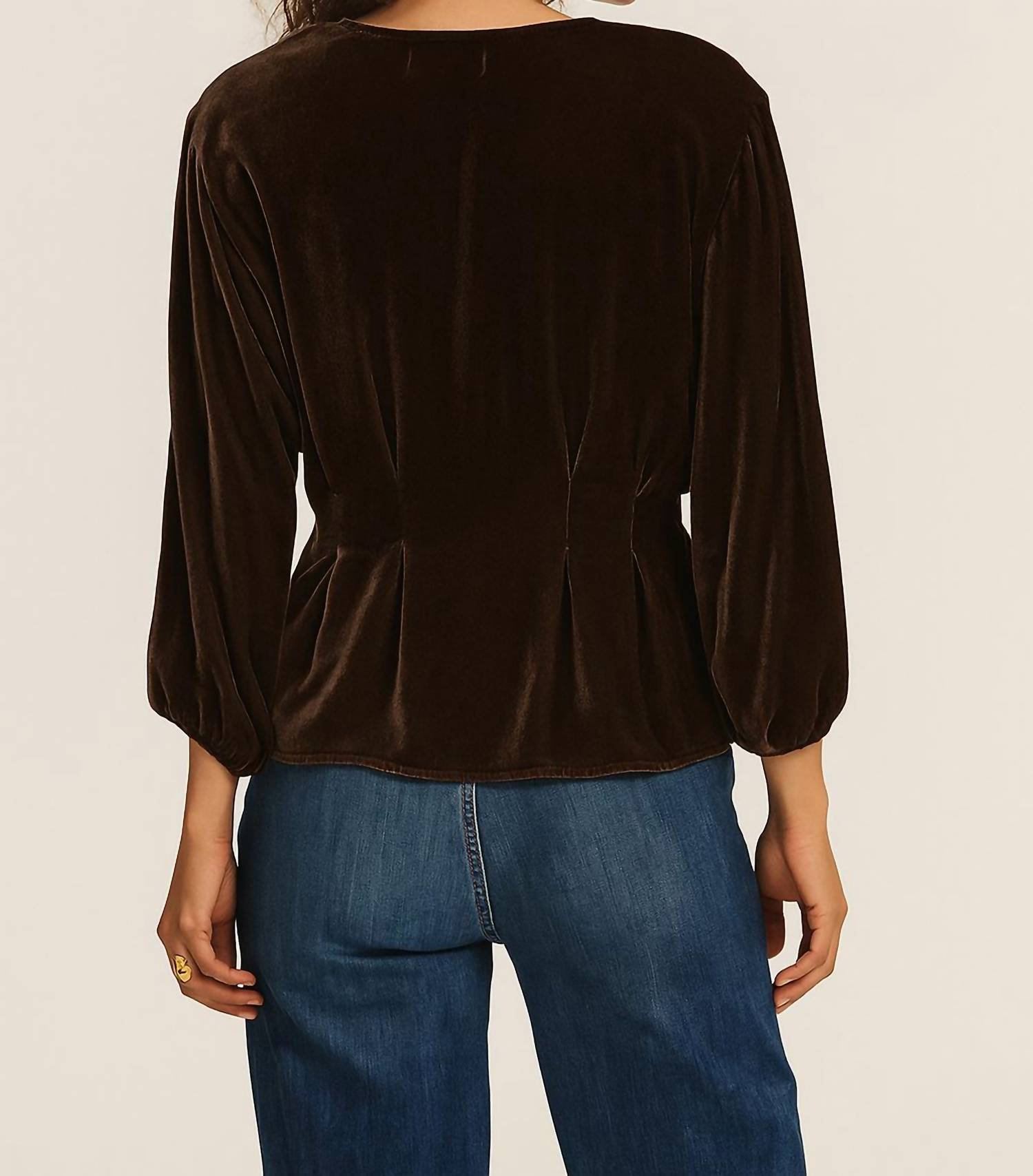 Velvet By Graham & Spencer - Elida Bow Velvet Top