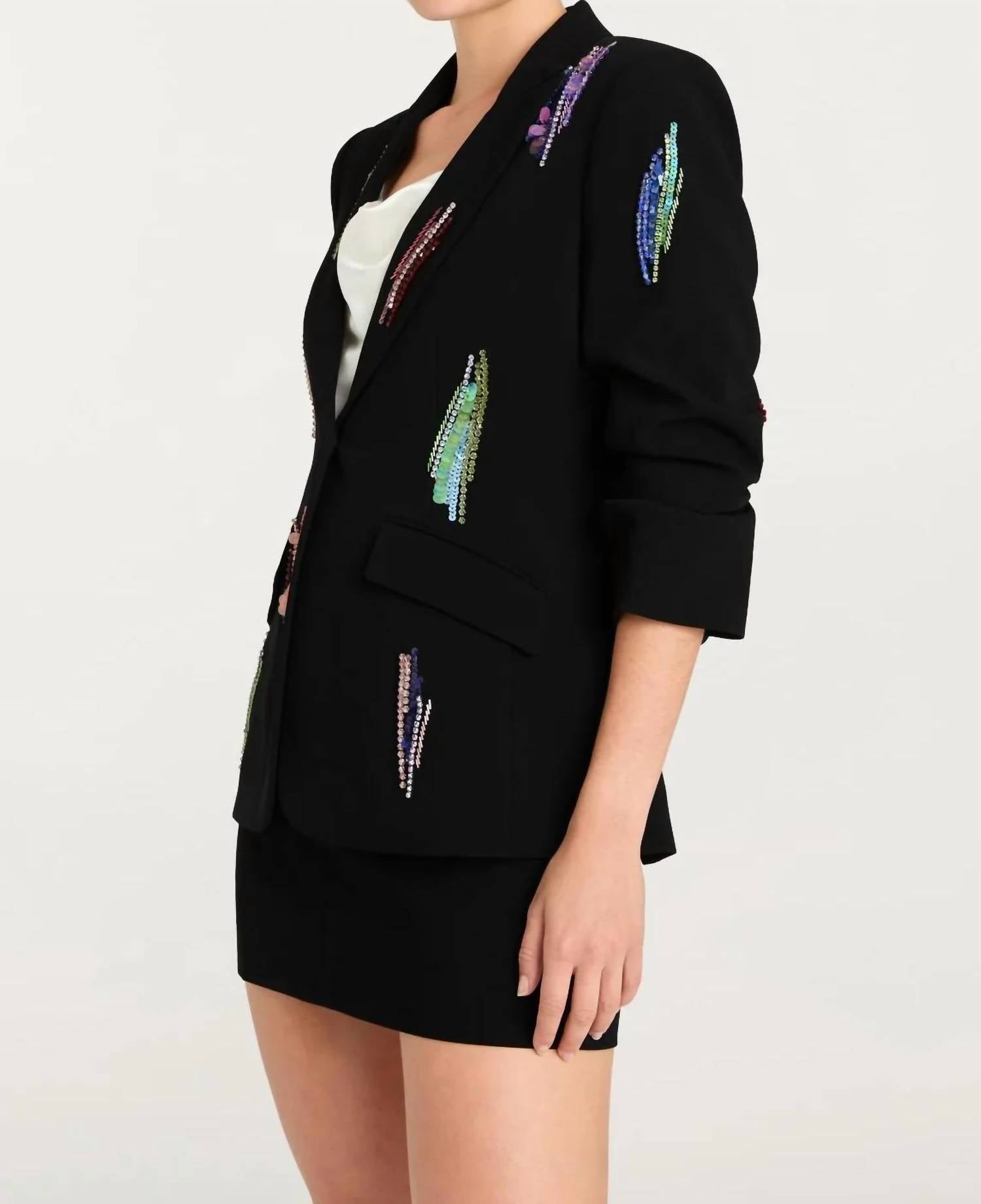 Cinq A Sept - Paillette Whirl Scrunched Cheyenne Blazer