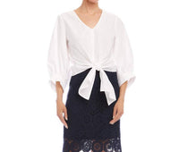 Karen Kane - Blouson Sleeve Tie-Front Top