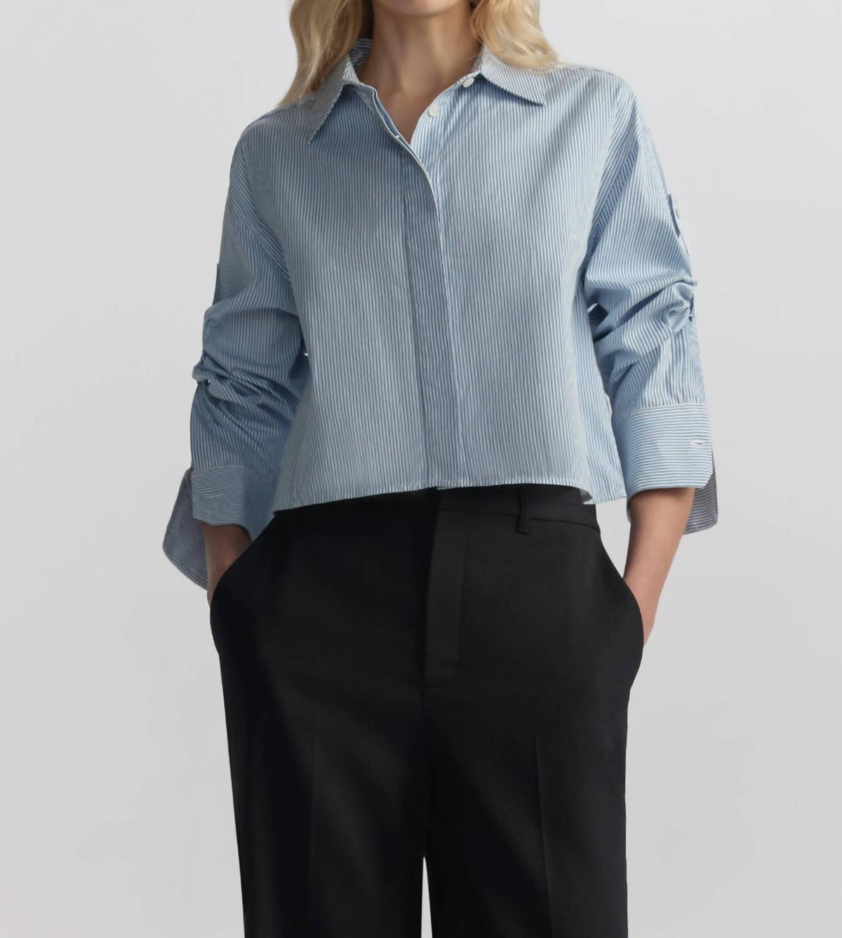 A.L.C. - Maude Cropped Cotton Stripe Shirt