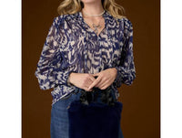 Coco + Carmen - Ravenna Sheer Print V-neck Blouse