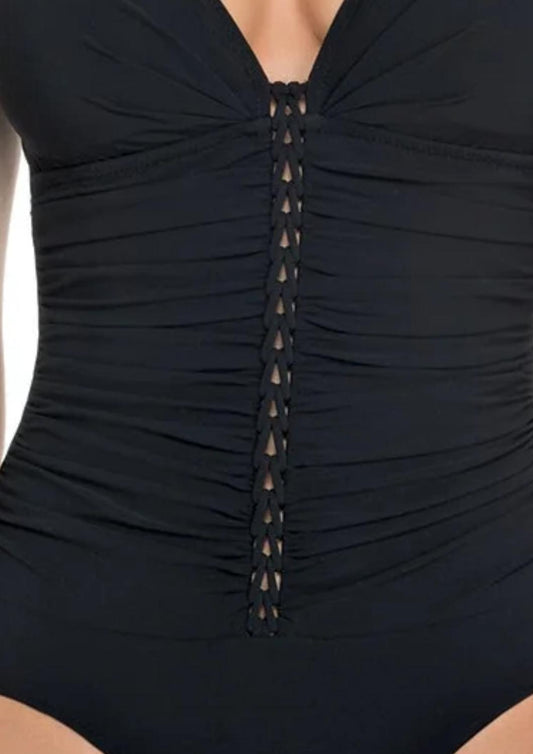 Profile By Gottex - Waterfall D Cup Shirred V-neck One Piece