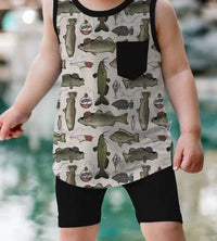 Fletch - Wishin I Was Fishin Bamboo Tank Shorts Set