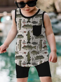 Fletch - Wishin I Was Fishin Bamboo Tank Shorts Set