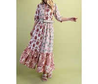 Style USA Susan Shirt Dress in pink mix - women's dress - alternate view