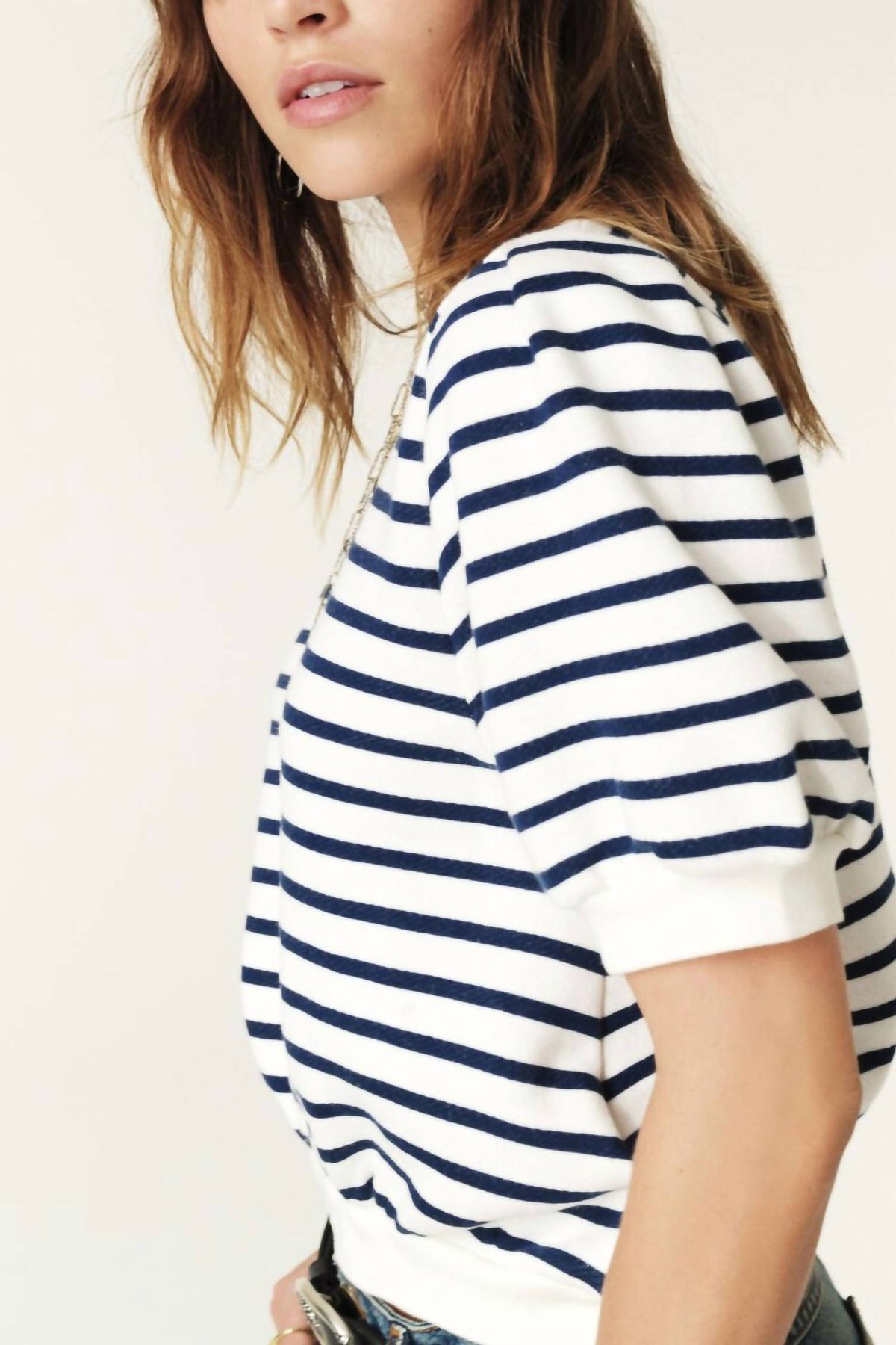 Ba&Sh - Tamar Striped Cropped Sweatshirt