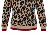 Charlie B - Leopard Jacquard Hooded Sweater