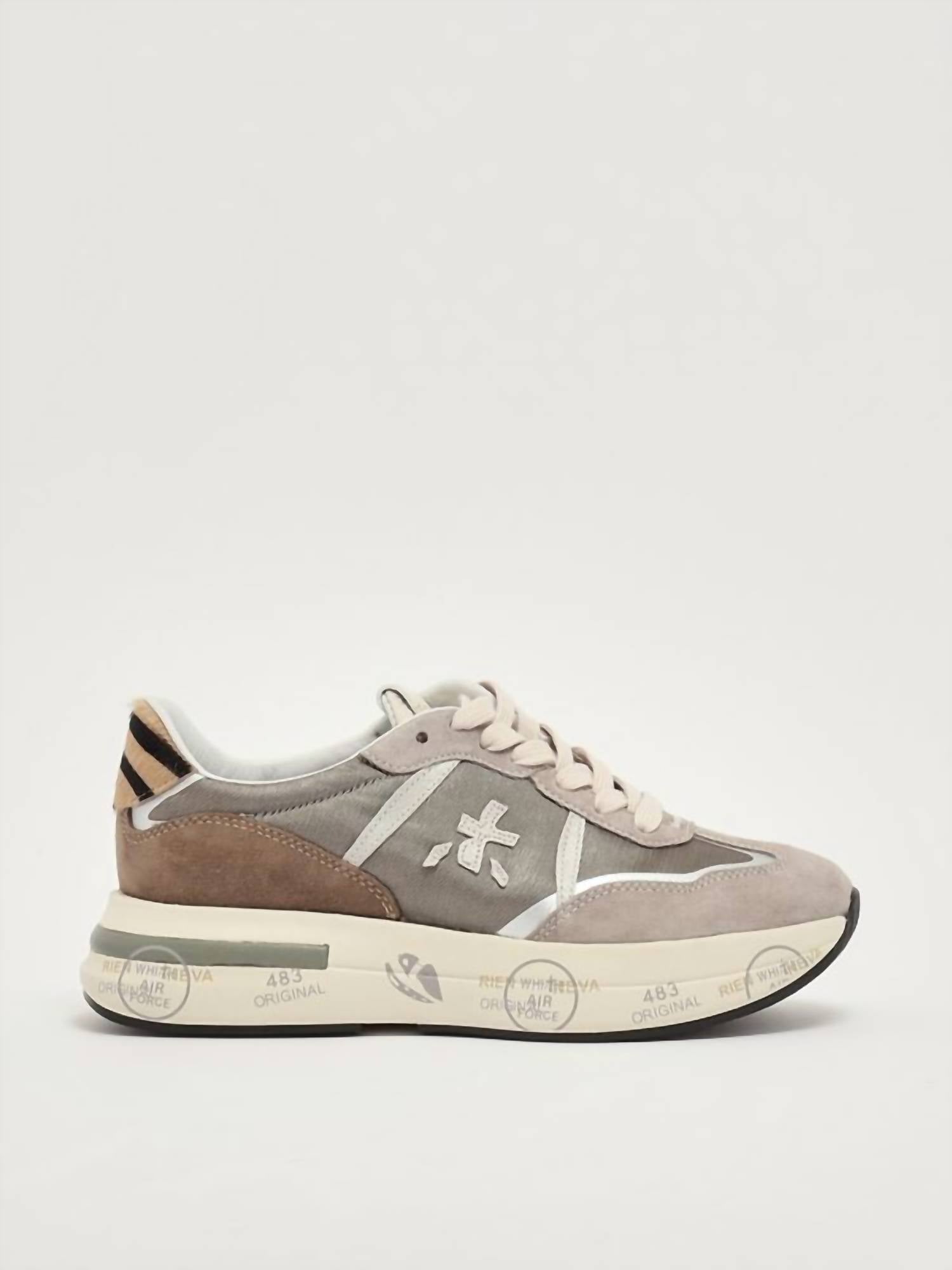 PREMIATA Women's Cassie Sneakers in turtledove - women's sneaker - detail view