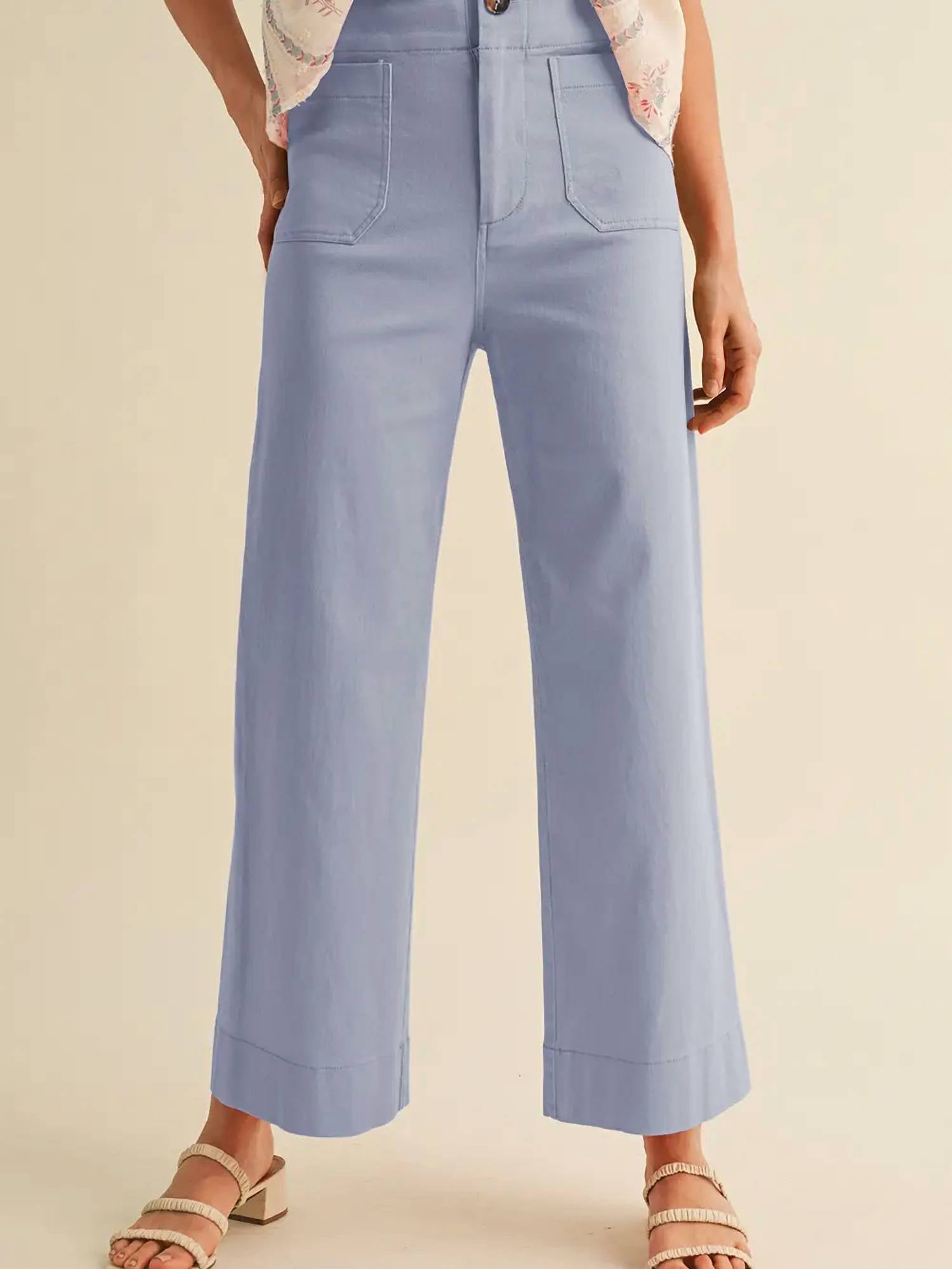 &Merci - High Waist Cropped Wide Leg Pants