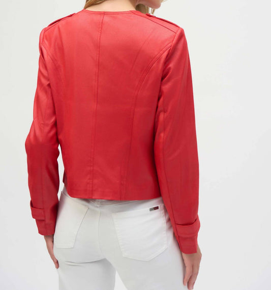 Joseph Ribkoff - Faux Leather Boxy Jacket
