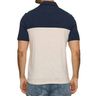 Flags & Anthem Ruskin Slub Polo in navy multi - men's shirt - detail view