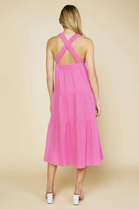 Skies Are Blue - Cross back tiered maxi dress