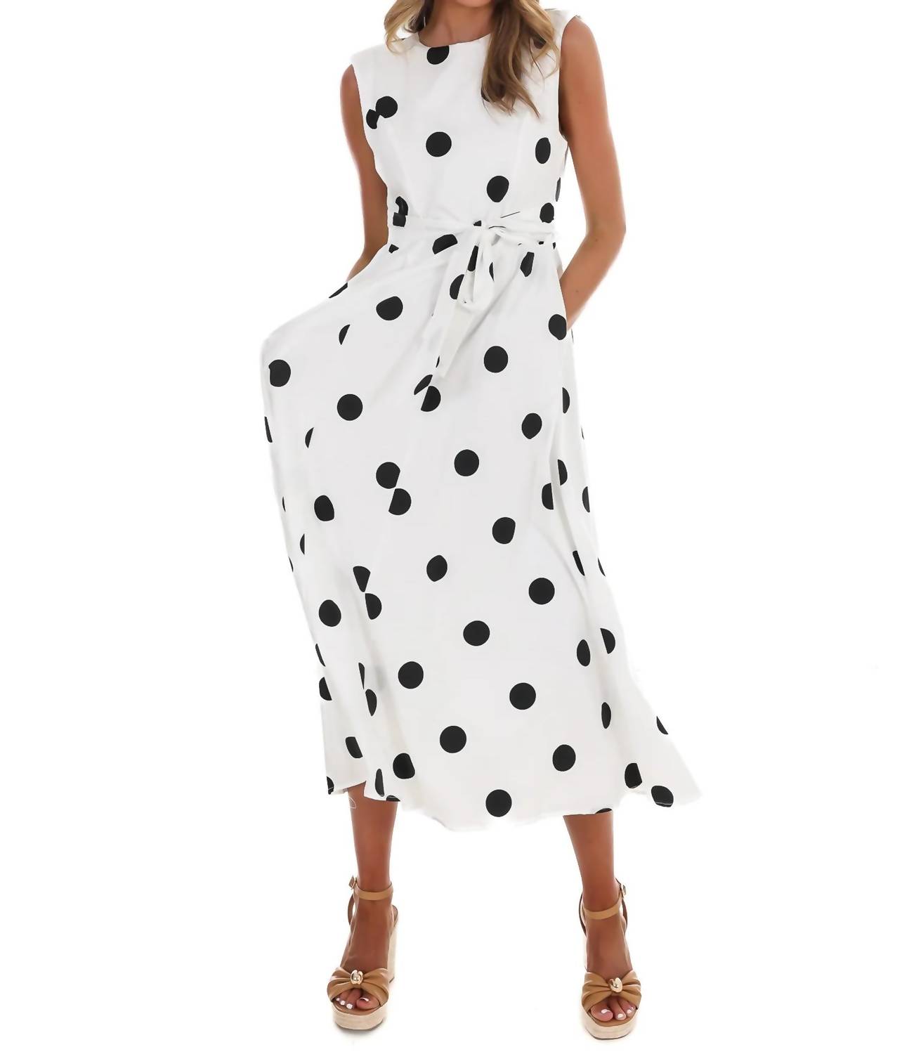 Klesis - Women's Polka Party Midi Dress