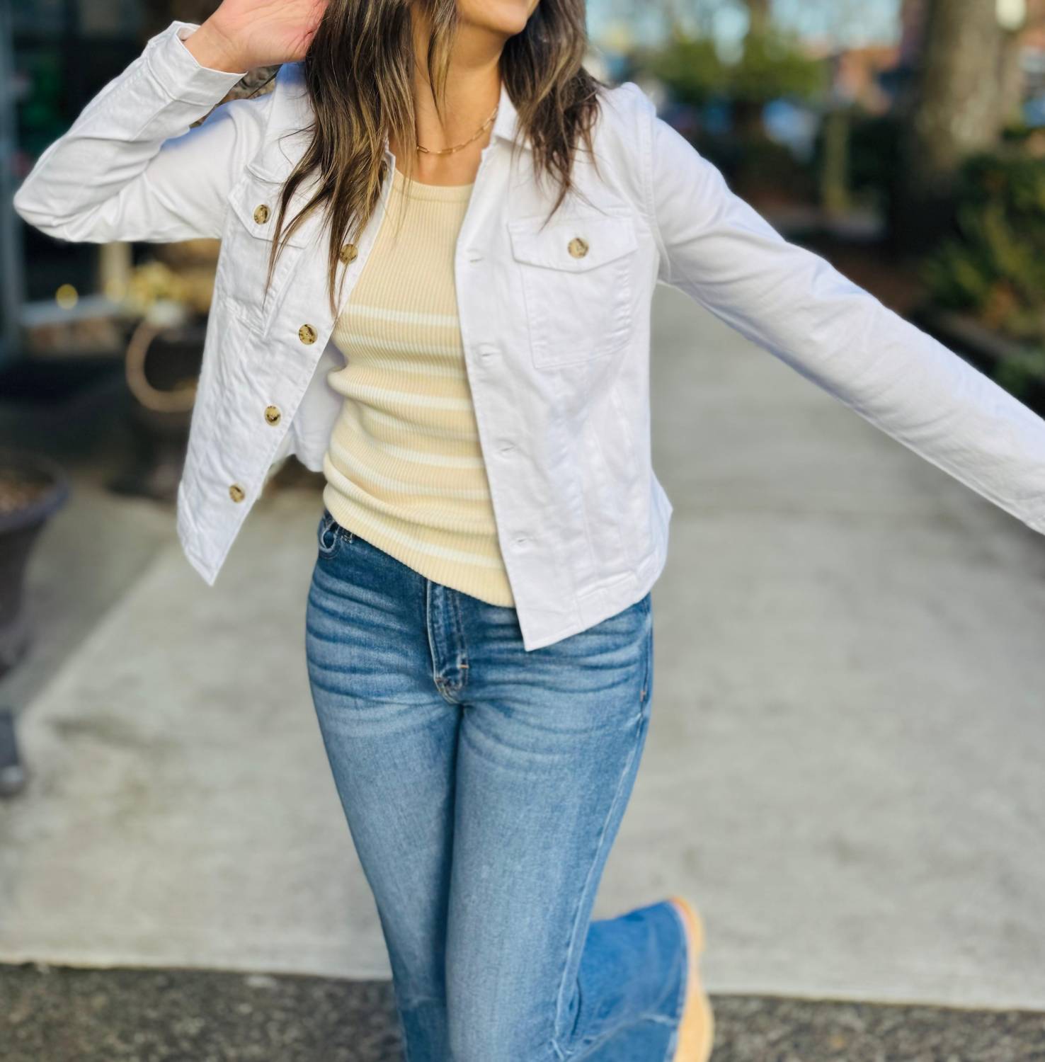 Tribal - Comfort Stretch Button-front Denim Jacket