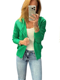 Just Madison - Madz Crochet Zip Hoodie Sweater