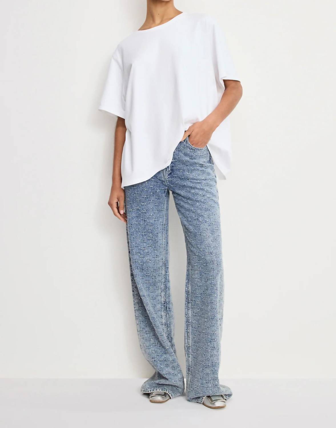Good American - Good Skate Wide Crystal Jeans