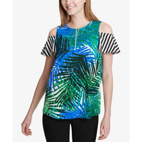 Calvin Klein - Mixed Print Cold Shoulder Top