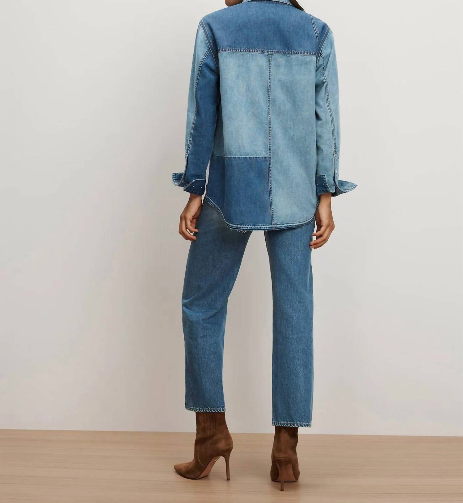 Veronica Beard - Dalma Colorblock Button Down Shirt Top