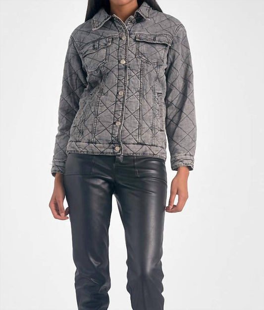 Elan - Quilted Long Sleeve Jean Jacket