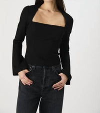 French Connection - Cleo Ponte Long Sleeve Fitted Top