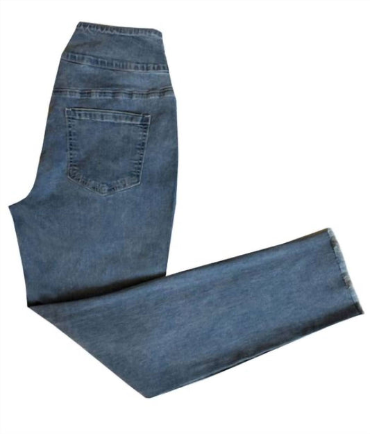 Ethyl - Women's Sequin Patch Pull On Ankle Jeans