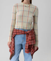 Guest In Residence - Shrunken Check Crew Sweater