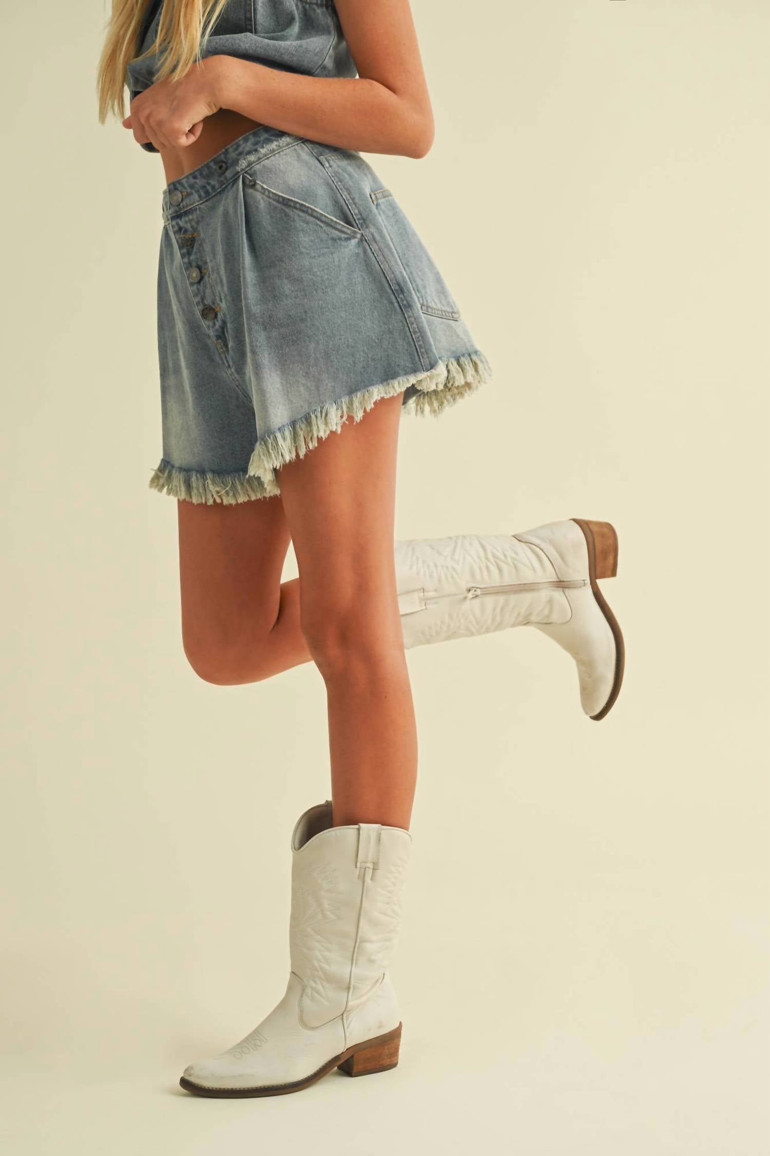 Mustard Seed - Raw Edge Denim Shorts