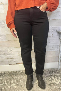 Democracy Ab Solution Slim Striaght Jeans in black - women's jeans