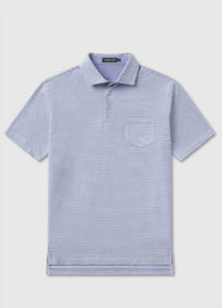 Southern Marsh Men's Nantucket Relaxed Stripe Polo Shirt in french blue - men's shirt