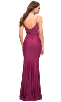 La Femme - Alluring Plunging Neckline Mermaid Dress