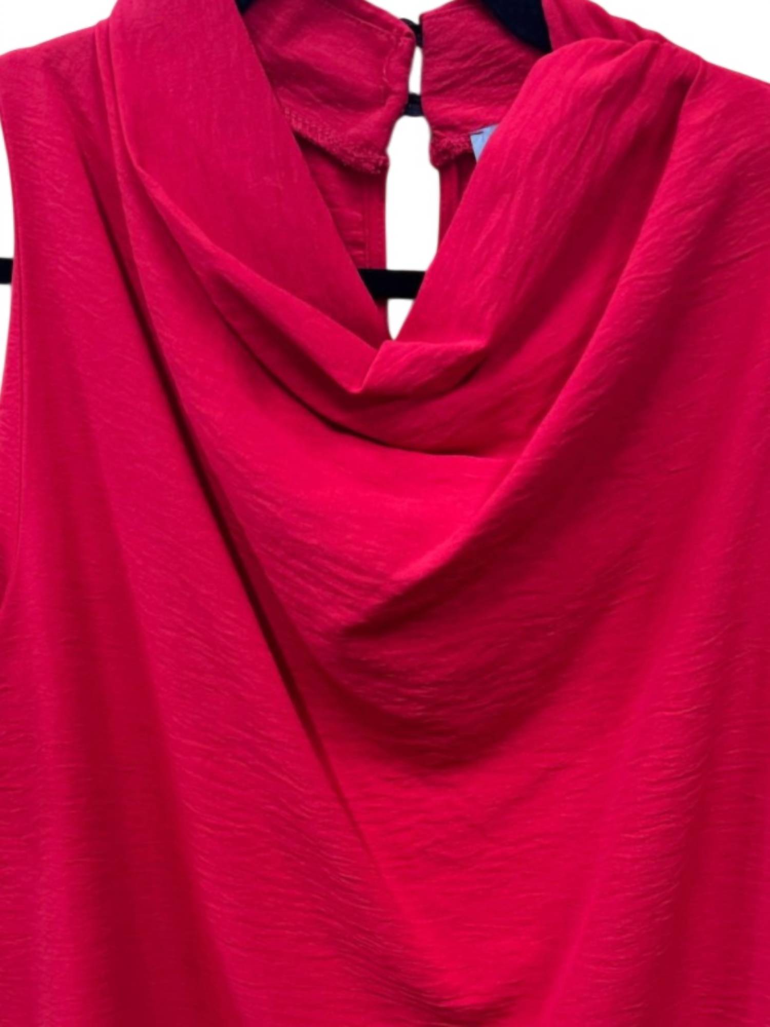 Pixi + Ivy Women's Cowl Neck Top in red - women's blouse - detail view