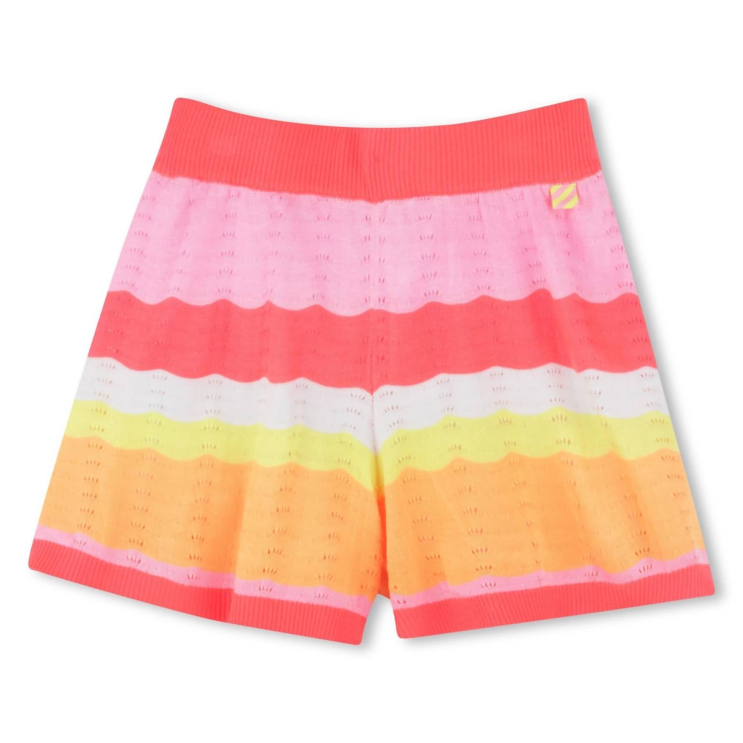 Billieblush Kids' Knit Striped Shorts in multicolor - kids' shorts - detail view