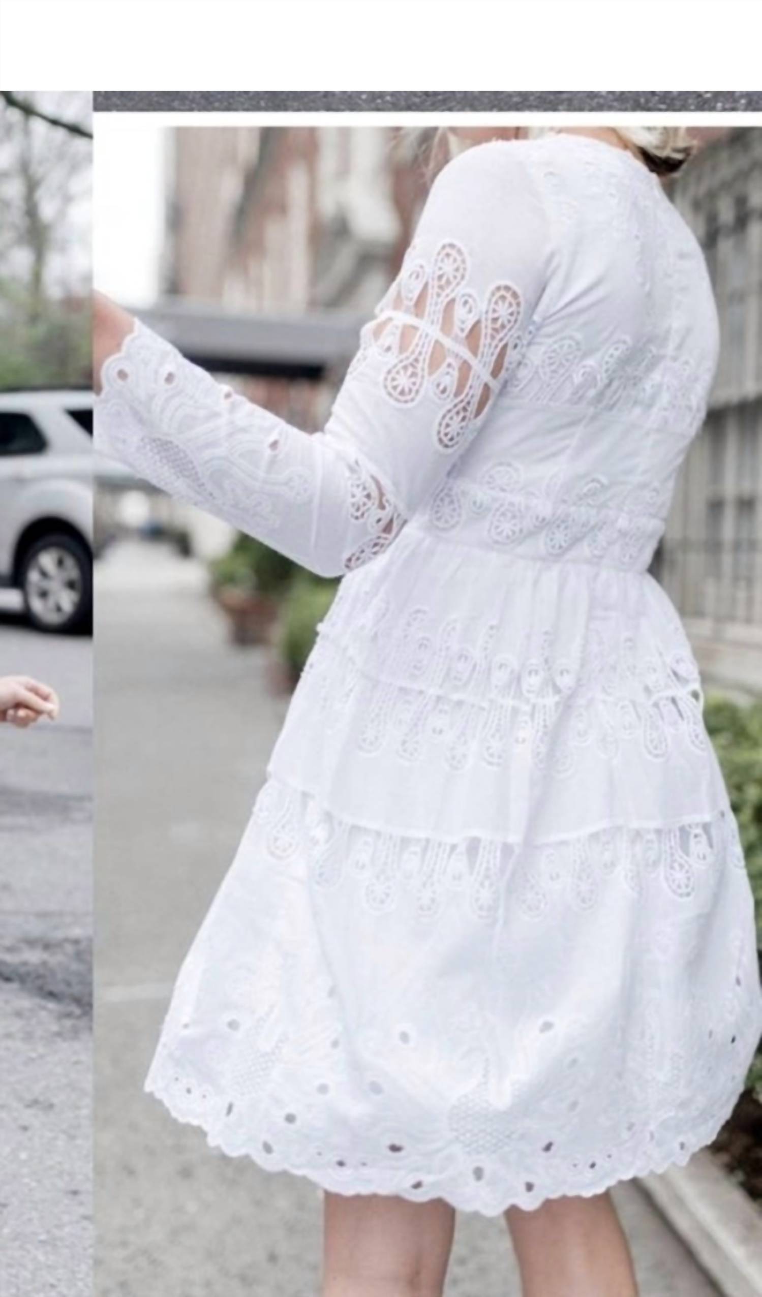 SAIL to SABLE Summer Eyelet Dress in white - women's dress - alternate view