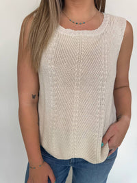 Wooden Ships Willa Shell Mercer Top in half moon - women's tank top