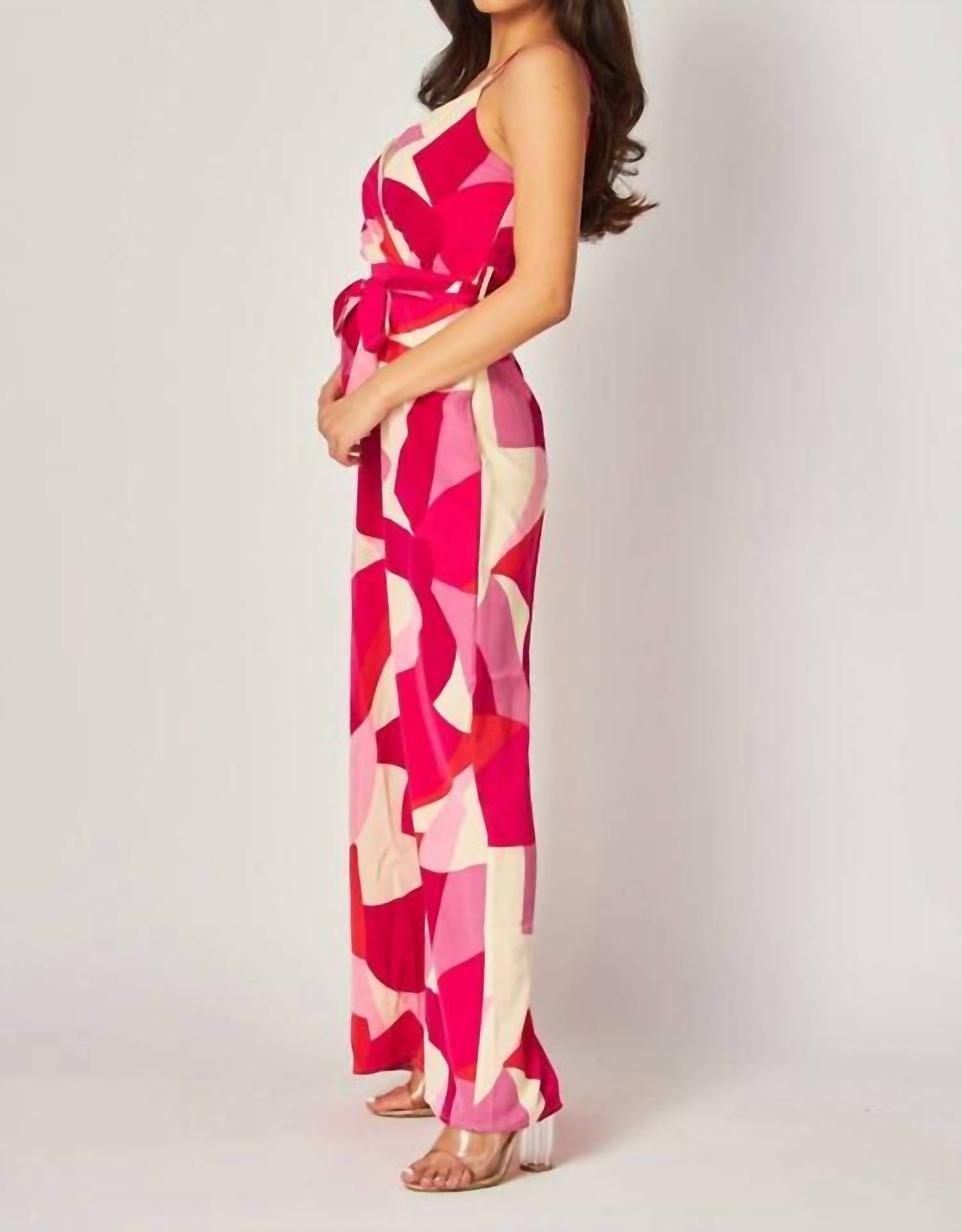BIG HIT FASHION Peony Days Jumpsuit in pink - women's pants - detail view