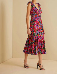 Amur - Sorena Deep V Midi Dress